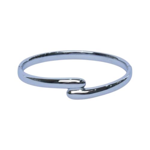 Polished Stainless Steel Silver Cuff Bracelet For Women - Silver