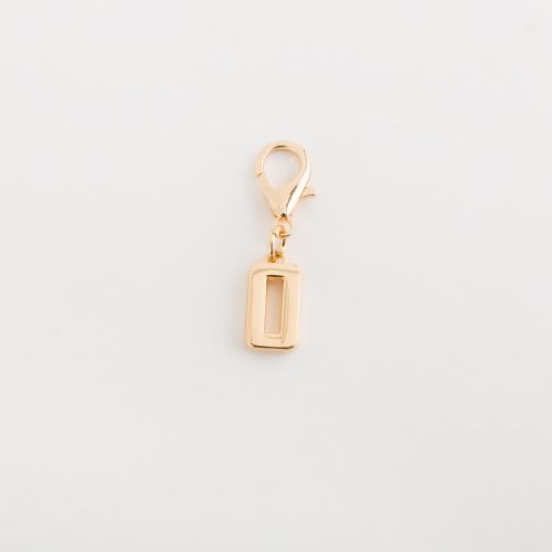 Letter O Charm Plated Initial Pendant with Lobster Clasp