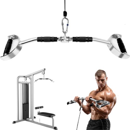 Curl LAT Pull Down Bar Attachments/D Grip Pulldown Attachment with Anti-Slip Handle for Gym Equipment, LAT Machine and Power Rack
