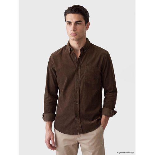 Standard Fit Long Sleeved Velvet Men's Shirt
