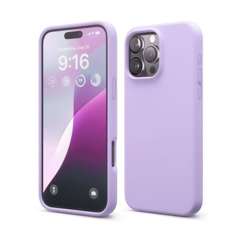 Compatible with iPhone 16 Pro Max Case 6.9 Inch Slim Liquid Silicone 4 Layers Soft Gel Rubber Shockproof Protective Phone Case with Anti Scratch Microfiber Lining (Light Purple)