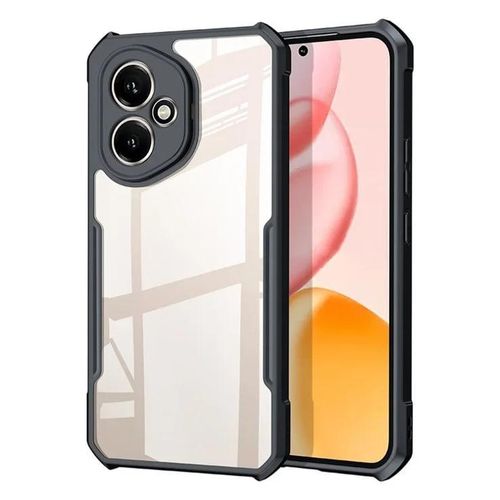 Case for Honor 400 Shockproof PC Back Cover with Soft TPU Frame Anti-Yellow Camera Protection (Black)