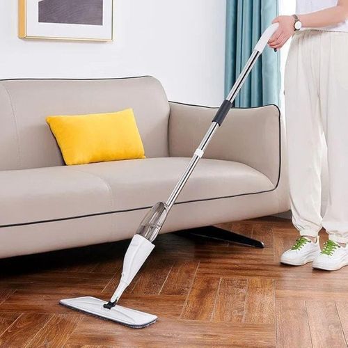 Smart spray mop with 2 original microfiber replacements in the box - 360-degree rotating floor mat for cleaning stains and surfaces in one touch