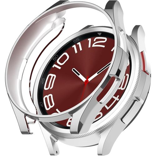 Protective Case for Samsung Galaxy Watch 6 Classic 1.5 Inch, Soft TPU Bumper Slim Lightweight Anti-Scratch Protective Cover (Silver)