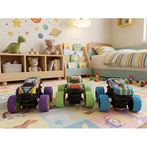 Kids Toy Cars with Big Wheels – Push & Pull Back Action (3 Pieces)