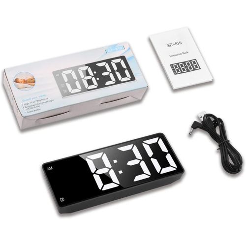 المنبه المراية LED الذكي - شاشة عاكسة باللمس واستجابة صوتية - يعرض الوقت والحرارة والتاريخ