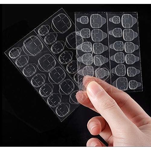 24 Pieces Double Sided Nail Sticker Imported Quality Synthetic Gel Tape Transparent Flexible