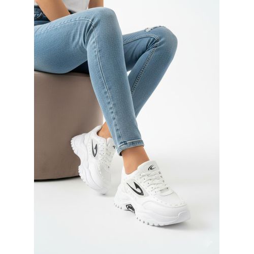 Fashion Sneaker For Women L-1040-WHITE&BLACK