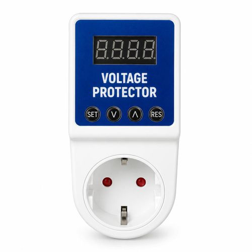 Digital Display Surge and Low Voltage Protector, Smart Volt Protector Auto Unplugging and Replugging Adjustable Delay for TV, PC, Home Appliances
