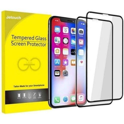 Screen Protector Super Glass JETOUCH 2pack Tempered Glass Screen Protector With Black Frame Compatible With (IPhone 11 Pro Max/Xs Max)