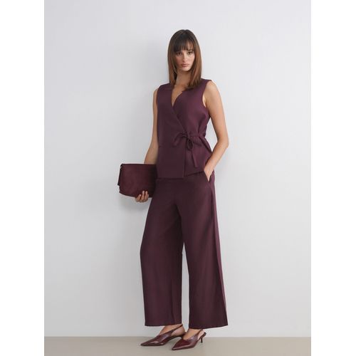 Elastic Waist Wide Leg Womens Trousers