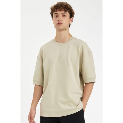 Man Crew Neck Loose Fit Short Sleeve T-Shirt - Stone