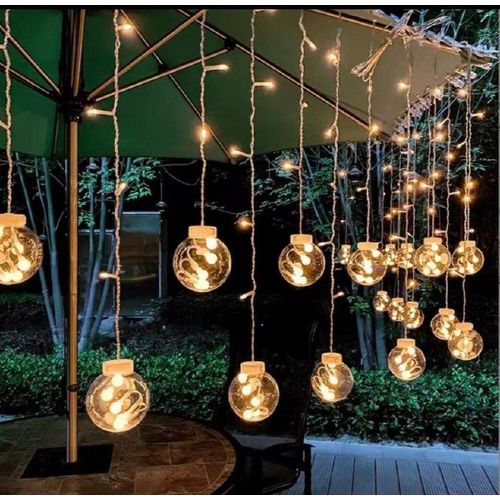 Clear Bulb Curtain Lights – Warm Yellow