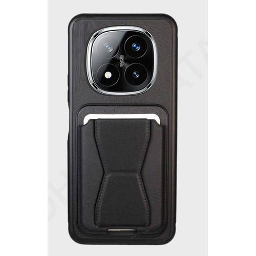 Leather Case Compatible for Redmi Note 15 Pro Plus Shockproof Leather Back Card Storage & case built-in Stand PU leather for a stylish look, comfortable grip (Black)