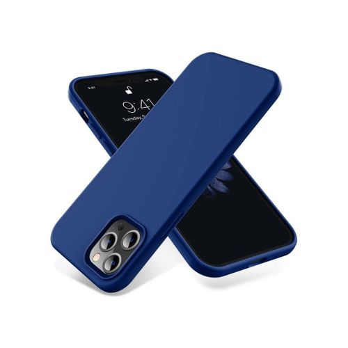 Compatible with iPhone 12/12 Pro 6.1 Inch Slim Liquid Silicone 4 Layers Soft Gel Rubber Shockproof Protective Phone Case with Anti Scratch Microfiber Lining (Royal Blue)