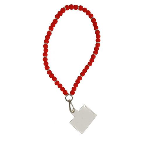 Red Silicone Beaded Short Phone Strap – Anti-Slip – Universal Attachment