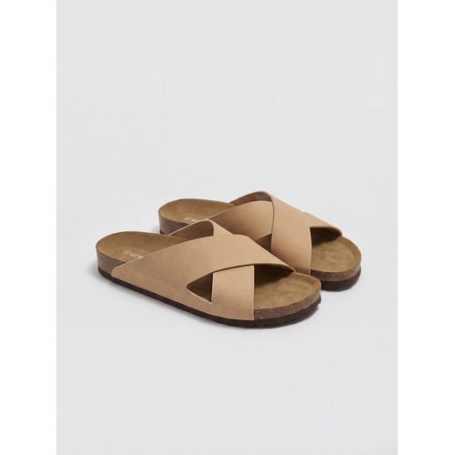 Mens Sliders With Criss-Cross Straps