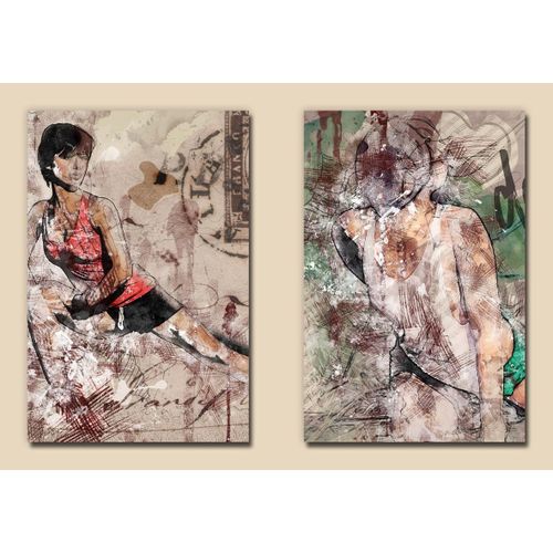 Modern Tableau - 80 X 60 Cm - 2 Pcs