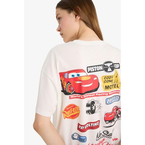 Cars Oversize Wide Fit Back Printed Short Sleeve T-Shirt