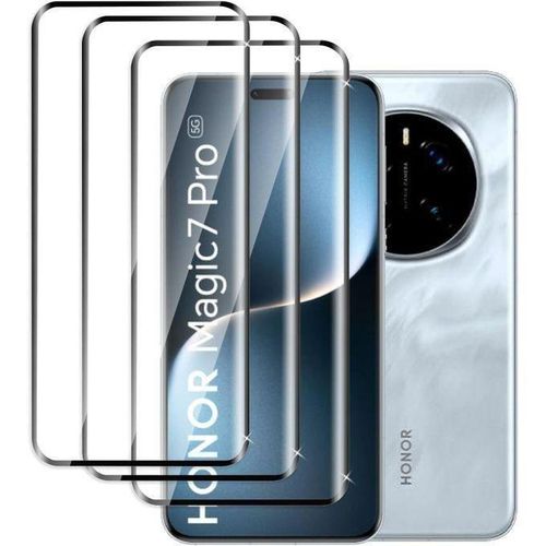 Set of 3 tempered glass screen protectors for Honor Magic 7 Pro, scratch-free, 3D full coverage, 9H hardness, scratch resistant, ultra-thin, HD screen protector