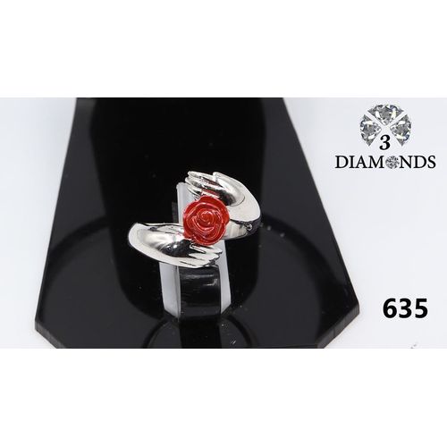 خاتم الحضن للنساء مطلي بالبلاتين عالية الجودة ومرصع بحجر الزركون - سيلفر