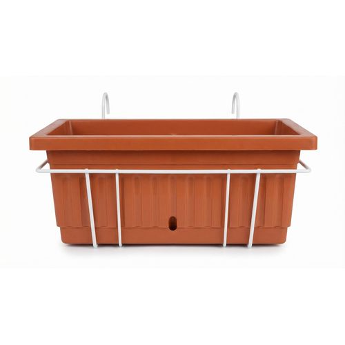 Balcony and garden planter measuring 60cm * 20cm with built-in tray and metal stand for home gardening, vegetables, herbs and ornamental plants - Tobi