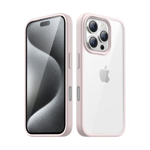 Case for iPhone 16 Pro 6.3 inch, Shockproof Phone Cover, Solid Color Matte TPU Frame, Anti-Scratch Clear Back (Desert Titanium)