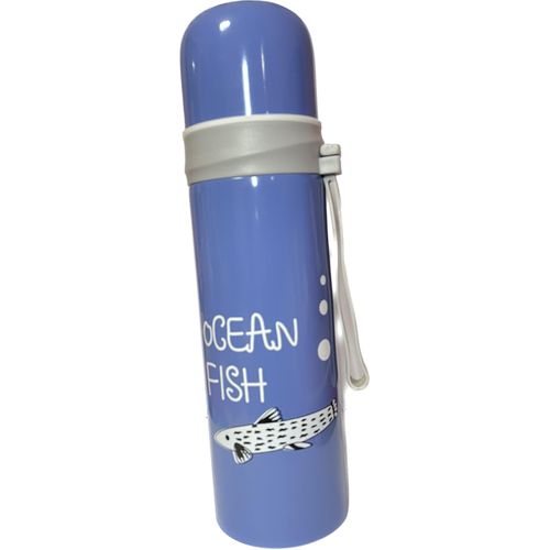 ترمس ستانلس ستيل عازل حراري, 500 مل - ازرق - شكل انيق و عصرى وخامات قوي وامنه صحيا