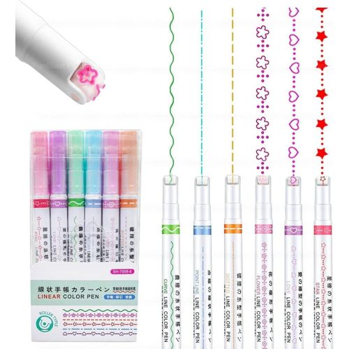 6-Piece Colorful Highlighter Pen Set – Cute and Unique Design Highlighters for Studying, Note-Taking, Journaling & Planner Decoration