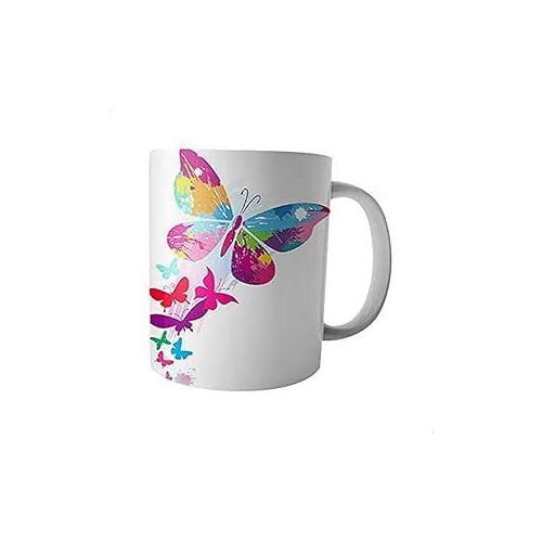 Gifticious Butterfly Printed Ceramic Mug - Multicolor from Black Horse