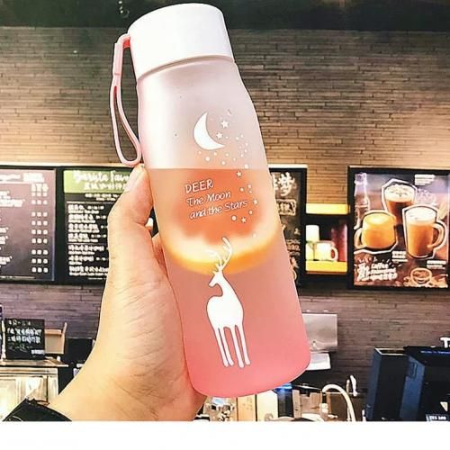 Deer Acrylic Bottle with Silicone Rubber Handle - Perfect for Sports and Daily Activities