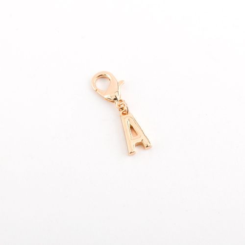 Letter A Charm Plated Initial Pendant with Lobster Clasp