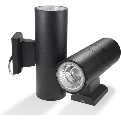 Ablic Indoor Outdoor LED Wall Light black Aluminum bulb not included but with plug socket Modern outdoor wall light cylindrical updown swing light waterproof suitable for garden patio and balcony Black with screw socket