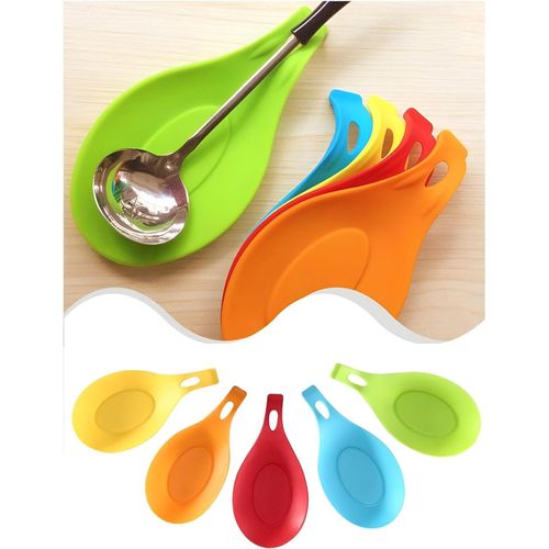 Multi-Color Utensil Holder - Strong Silicone Spoon and Ladle Holder, Heat Insulated, Perfect for Food Preparation, Stylish and Functional Kitchen Accessory.