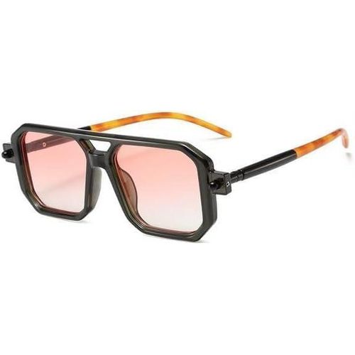 نظارات طبية مربعة الشكل، إطار أسود مع ذراع أبيض، تصميم عصري