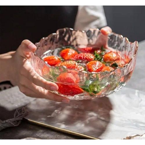 3-piece deep bowl set, decorative glass salad bowl for the kitchen, ice cream bowl, popcorn serving bowls, dessert plates for the dining table