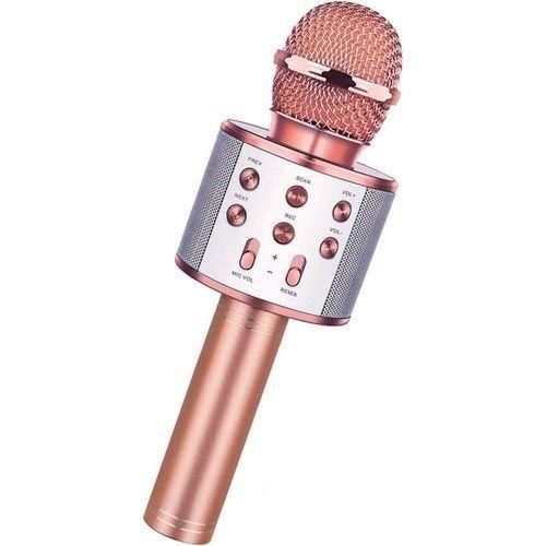 Wireless Bluetooth Karaoke Microphone for Kids, 5-in-1 Portable Speaker, Handheld Karaoke Microphone and Recorder with Adjustable Remix for Kids, Girls, Boys, and Teens – Birthday Gift (Rose Gold)