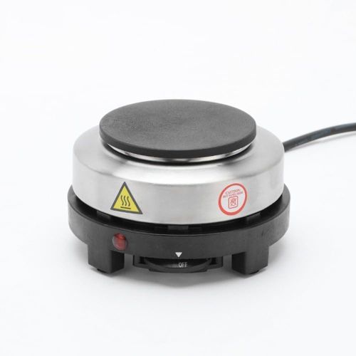 Portable Small Electric Stove and Electric Heater, 500 W - Multipurpose Hot Plate, 100 mm Diameter - 5-Level Adjustable Temperature Control - Ideal for Office, Kitchen and Camping