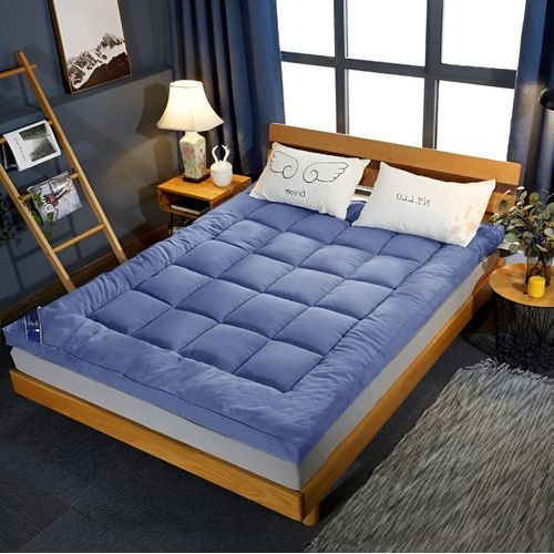 Soft and plush mattress with hotel-quality features - Size (200x200) - Height 7cm - Comfortable and practical (Blue)