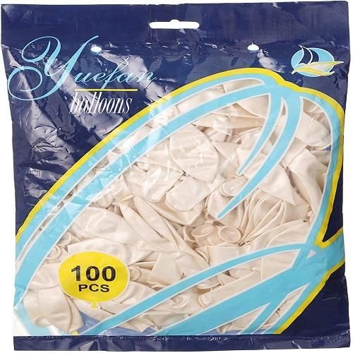 Balloons Latex Balloon, Off White Ivory, 100 Pieces Multi Size