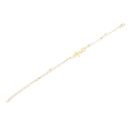 Cute Heartbeat Bracelet Stainless Steel Cuff Bracelet Adjustable Size for Women TON-A-Parent-13