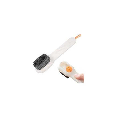 Multifunctional Liquid Shoe Cleaning Brush with Soap Dispenser, Shoe Laundry Brush Scrub Brushes for Cleaning, Soft Bristle Cleaning Brushes, Discharge Deep Hydraulic Scrub Brush-White