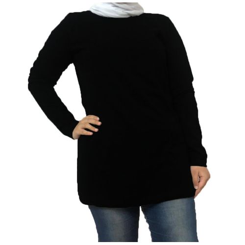Basic Round Long Sleeves T-Shirt - Black