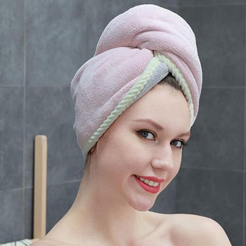 Premium Microfiber Hair Bonnet Towel 65x30 cm Large Size for Gentle Hair Drying Reduce Frizz Easy Button Closure Daily Home Use