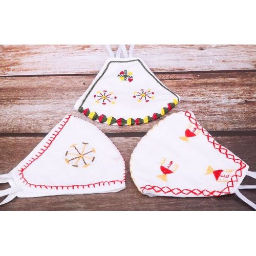 Colorful Bedouin Embroidered Sinai Masks - 3Pcs