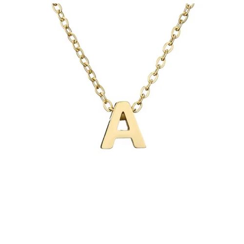 Trendy Gold Color Initial Alphabet A Name Letter Pendant Necklace For Women Girl Jewelry