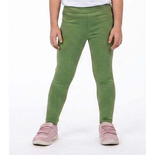 Girls' Premium Cotton Stretch Leggings - Comfortable Casual Elastic Waist Tights for Girls - Grass Green