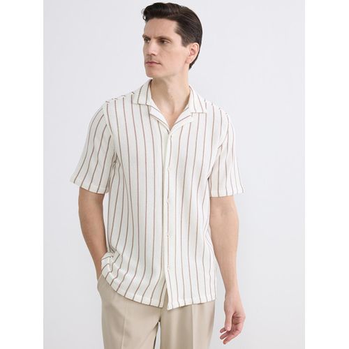Regular Fit Resort Collar Striped Men's Shirt