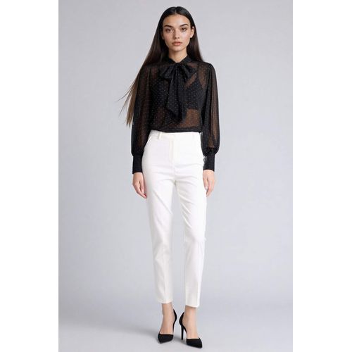 Cigarette Fit Super Skinny Hem Satin Trousers