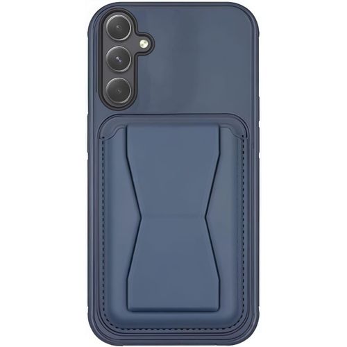 Leather Wallet Case with Card Holder Stand With TPU Frame For Samsung Galaxy A55 - Blue